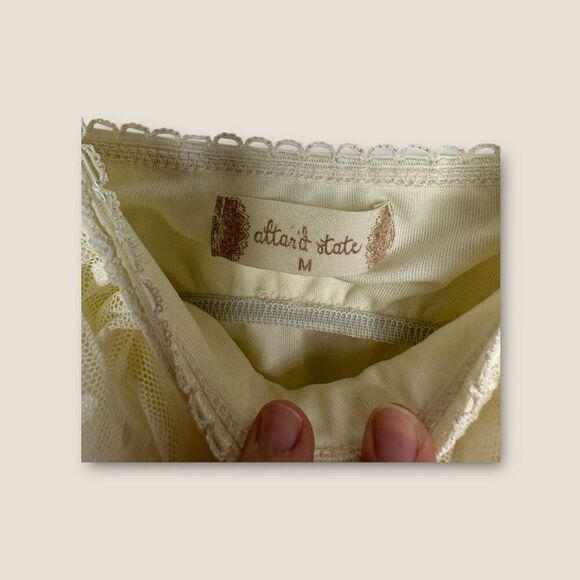 Altar’d State Mesh White Mini Dress Tiered Ruffle Size Medium - Picture 5 of 6